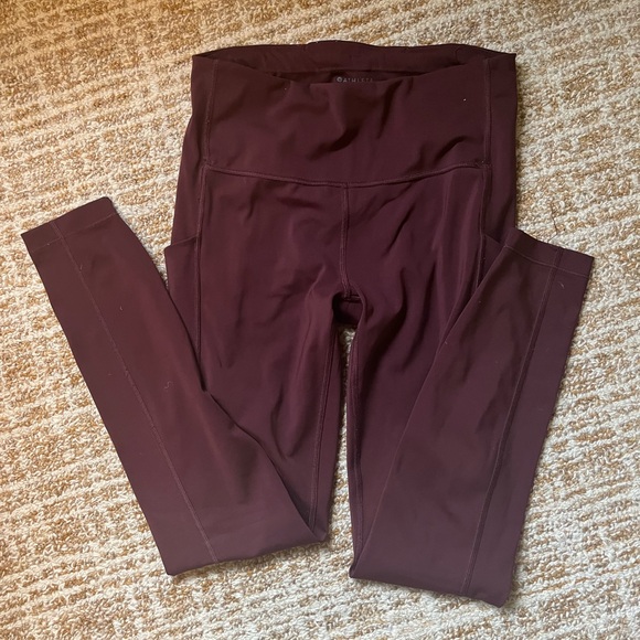 Athleta Ultimate Stash Maroon Leggings | Size S - Picture 1 of 4